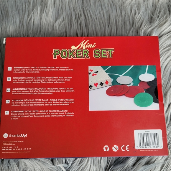 Mini poker set Texas hold em playing game set - Picture 3 of 4